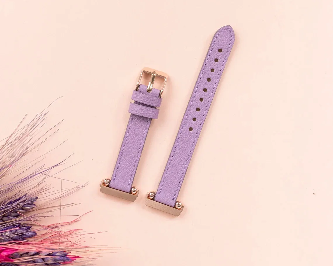 York Slim Leather Watch Band for Apple Series 7 6 5 4 3 2 1 & SE & Fitbit Versa 3 2 1/SENSE Band