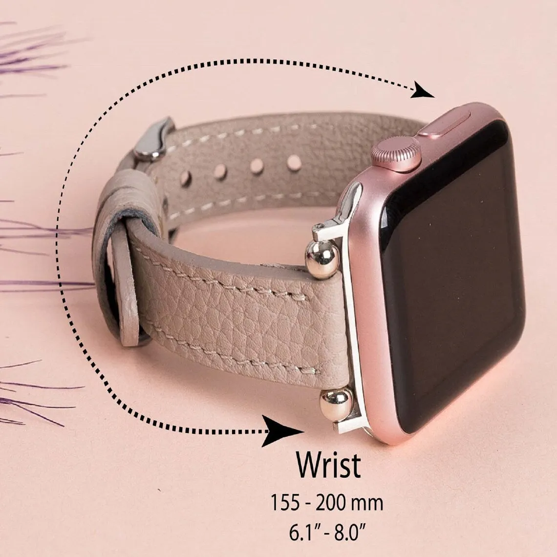 York Slim Leather Watch Band for Apple Series 7 6 5 4 3 2 1 & SE & Fitbit Versa 3 2 1/SENSE Band