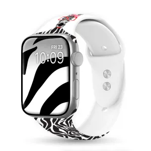 Zebra with a Twist Print | Silicone Watch Band for Apple Watch ®   Watch Face Incl.