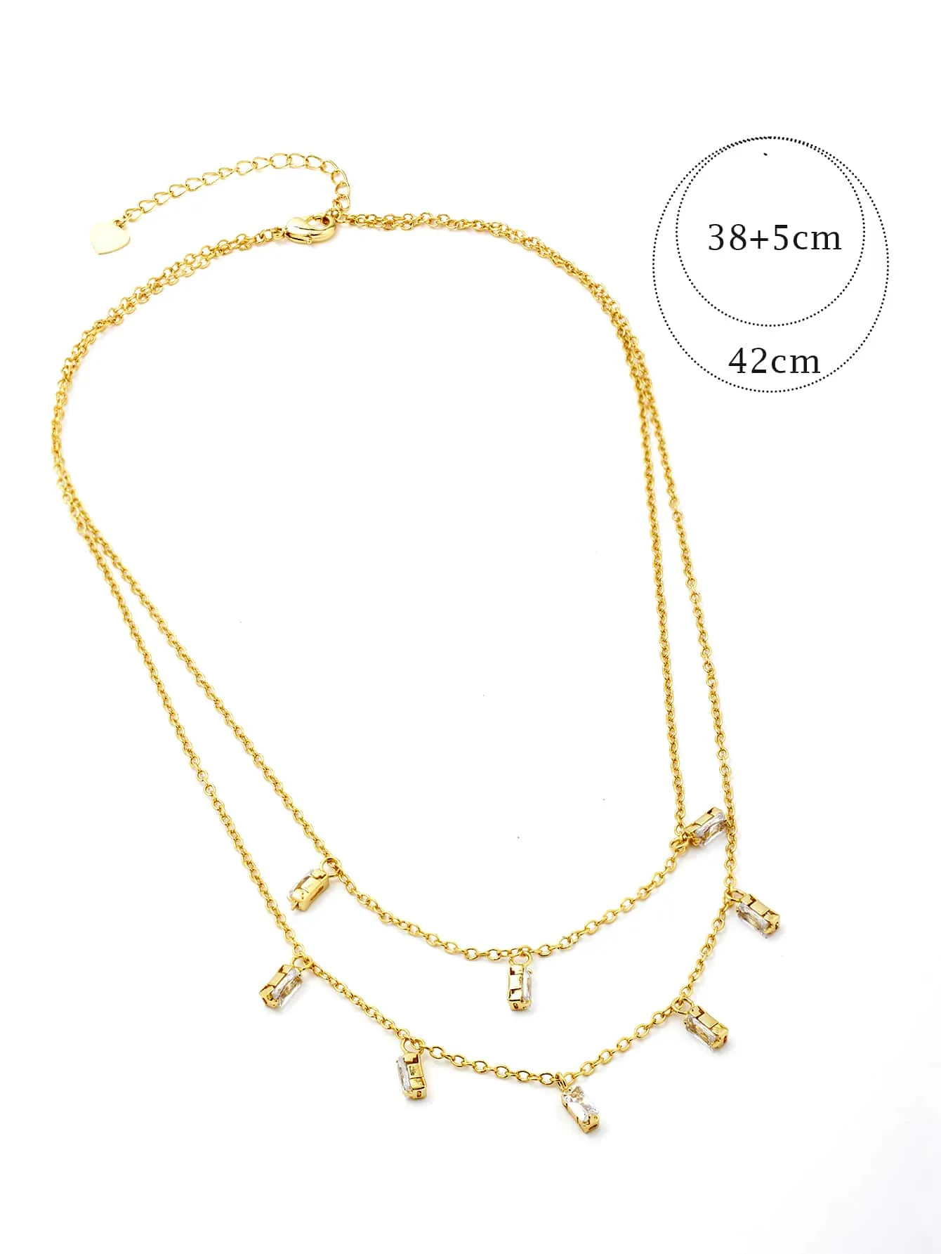 Zircon Charm Layered Necklace